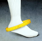 How to place tape measure to fit an ASO ankle brace.
