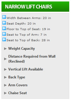 Lift chairs filtered.