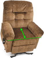 Measure the chair seat depth.