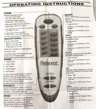  11110UX LA-Z-BOY, Inseat, Heat And Massage Hand Control