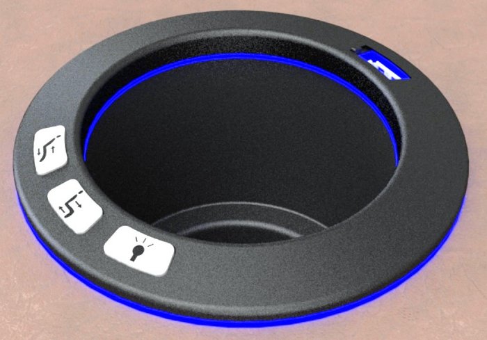 Raffel Systems CHB R1ULBL 02 Theater Cup Holder For Power Recliner & Lift Chairs - With USB & Light