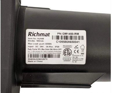Richmat Recline/Back Actuator Before 01/2018