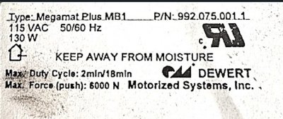 Megamat Plus MB1  P/N 992.075.001.1 Replacement
