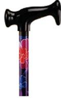 Print Cane - Maui Flowers w/ Wooden Handle