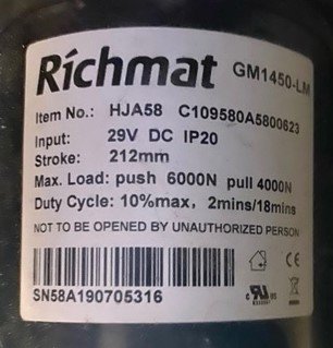 Richmat MC Lift/Leg Motor (Before SN GT1712RAP01700)