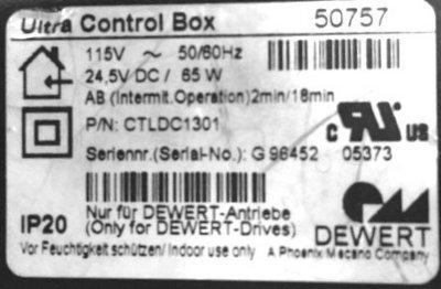 Dewert Ultra Control Box 50757 / 990.762.001, 990.761.001 Replacement Kit